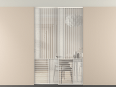 Перегородка Мозаик внутри проёма скрытое крепление в потолок 2 створки