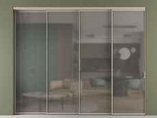 Перегородка Формато внутри проёма 4 створки с синхронным механизмом