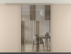 Перегородка Mosaic вдоль стены на потолок телескопик синхро 2