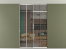 Перегородка Формато внутри проёма скрытое крепление в потолок 2 створки