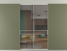 Перегородка Formato внутри проёма скрытое крепление в потолок 2 створки