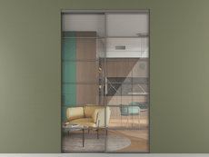 Перегородка Формато внутри проёма 2 створки