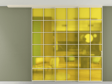 Перегородка Formato вдоль стены на потолок 3 створки с синхронным механизмом