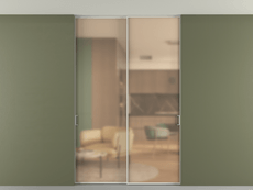 Перегородка Formato внутри проёма скрытое крепление в потолок 2 створки