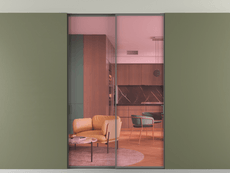 Перегородка Formato внутри проёма скрытое крепление в потолок 2 створки