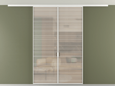 Перегородка Формато вдоль стены на потолок 2 створки