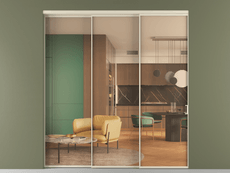 Перегородка Formato внутри проёма 3 створки с синхронным механизмом