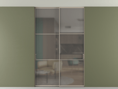 Перегородка Формато внутри проёма скрытое крепление в потолок 2 створки