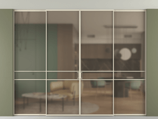 Перегородка Formato внутри проёма скрытое крепление в потолок 4 створки