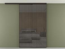 Перегородка Formato вдоль стены на потолок 2 створки с синхронным механизмом