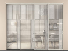 Перегородка Мозаик внутри проёма 4 створки с синхронным механизмом