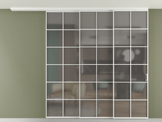 Перегородка Формато вдоль стены на потолок 3 створки с синхронным механизмом