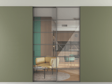 Перегородка Формато внутри проёма скрытое крепление в потолок 2 створки