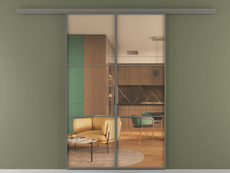 Перегородка Формато вдоль стены 2 створки