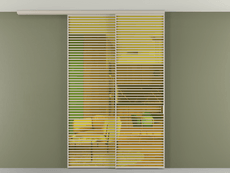 Перегородка Formato вдоль стены на потолок 2 створки с синхронным механизмом