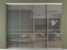 Перегородка Формато внутри проёма 4 створки с синхронным механизмом