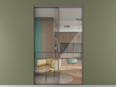 Перегородка Formato внутри проёма 2 створки