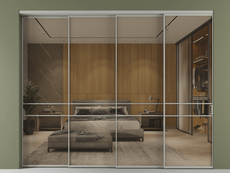 Перегородка Формато внутри проёма 4 створки с синхронным механизмом