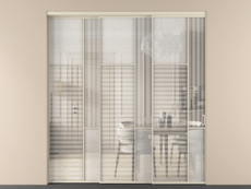 Перегородка Мозаик внутри проёма 3 створки с синхронным механизмом