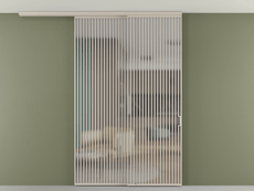 Перегородка Формато вдоль стены на потолок 2 створки с синхронным механизмом