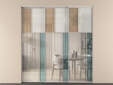 Перегородка Мозаик внутри проёма 3 створки с синхронным механизмом