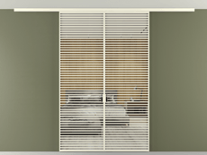 Перегородка Формато вдоль стены на потолок 2 створки