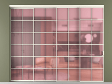 Перегородка Formato внутри проёма 4 створки с синхронным механизмом