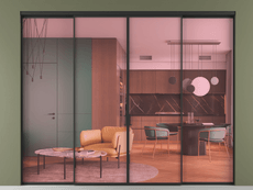 Перегородка Formato внутри проёма 4 створки