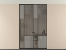 Перегородка Мозаик внутри проёма скрытое крепление в потолок 2 створки