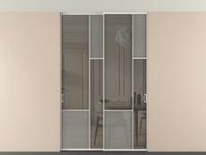 Перегородка Mosaic внутри проёма скрытое крепление в потолок 2 створки