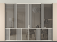 Перегородка Мозаик внутри проёма скрытое крепление в потолок 4 створки