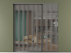 Перегородка Формато внутри проёма 3 створки с синхронным механизмом