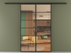 Перегородка Формато вдоль стены 2 створки