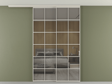 Перегородка Формато вдоль стены на потолок 2 створки с синхронным механизмом