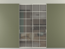 Перегородка Formato внутри проёма скрытое крепление в потолок 2 створки