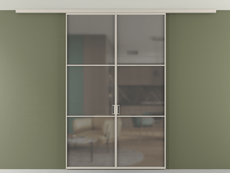 Перегородка Формато вдоль стены на потолок 2 створки