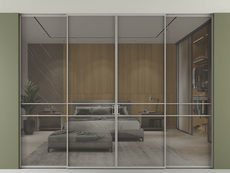 Перегородка Формато внутри проёма скрытое крепление в потолок 4 створки