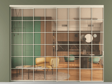 Перегородка Formato внутри проёма 4 створки с синхронным механизмом