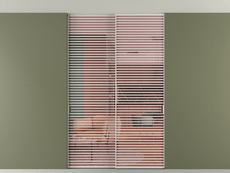 Перегородка Формато внутри проёма скрытое крепление в потолок 2 створки