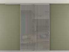 Перегородка Formato вдоль стены на потолок 2 створки с синхронным механизмом