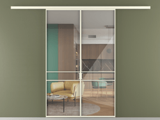 Перегородка Формато вдоль стены 2 створки