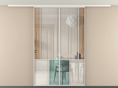 Перегородка Mosaic вдоль стены на потолок 2 створки