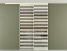 Перегородка Формато вдоль стены на потолок 2 створки с синхронным механизмом