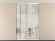 Перегородка Мозаик внутри проёма скрытое крепление в потолок 2 створки