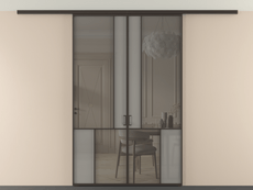 Перегородка Мозаик вдоль стены на потолок 2 створки