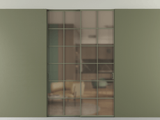 Перегородка Формато внутри проёма скрытое крепление в потолок 2 створки