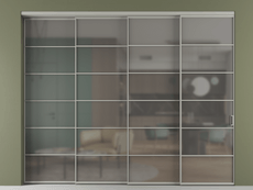 Перегородка Формато внутри проёма 4 створки с синхронным механизмом