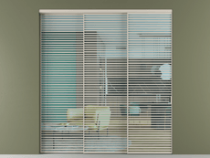 Перегородка Формато внутри проёма 3 створки с синхронным механизмом