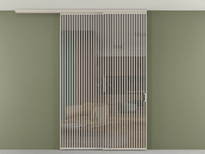 Перегородка Formato вдоль стены на потолок 2 створки с синхронным механизмом