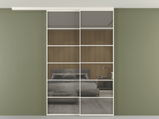 Перегородка Formato вдоль стены на потолок 2 створки с синхронным механизмом